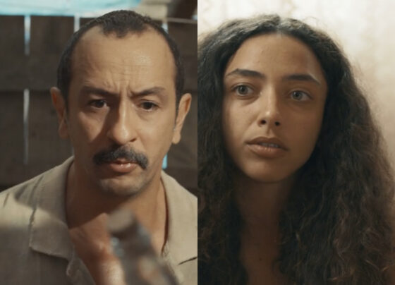 Joana (Alice Carvalho) e Tião Galinha (Irandhir Santos) em Renascer