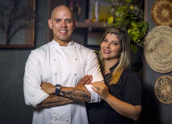 Chefs Fabrício e Lisiane, à frente do premiado restaurante Origem