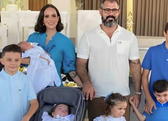 Letícia Cazarré, Juliano Cazarré  e os filhos