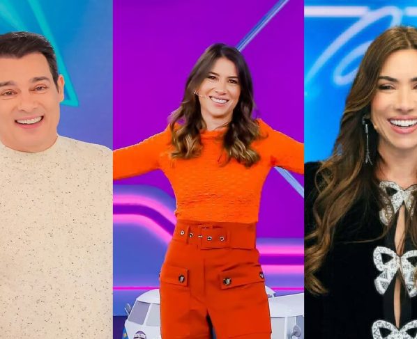 Celso Portiolli, Rebeca Abravanel e Patricia Abravanel