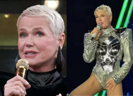 Xuxa não poupou palavras após ataques sobre sua virilha. (Imagem: Reprodução - Globo / Montagem - RD1)