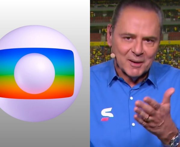 Logo da Globo ao lado de Luis Roberto
