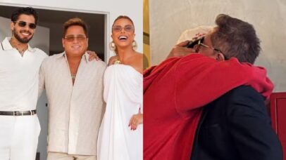 Poliana Rocha flagra abraço entre Leonardo e Zé Felipe após indireta do cantor sobre os filhos - Reprodução/Instagram