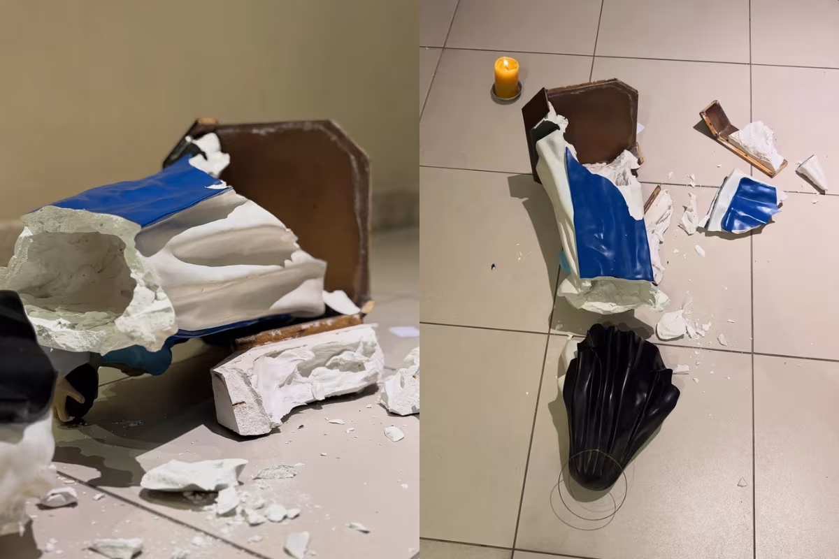 Ato de vandalismo destrói imagem de Santa Dulce dos Pobres dentro de igreja em Salvador