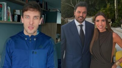 Leo Lins, Fábio Faria e Patrícia Abravanel
