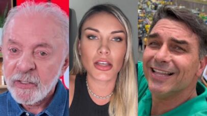Lula, Andressa Urach e Flávio Bolsonaro