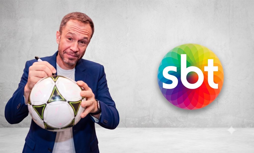 Tiago Leifert narra jogo no SBT