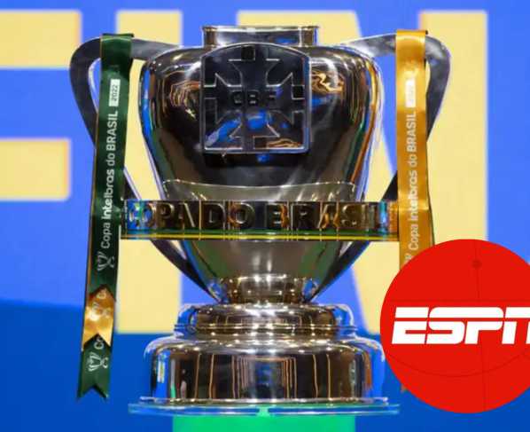 Taça da Copa do Brasil com a marca da ESPN