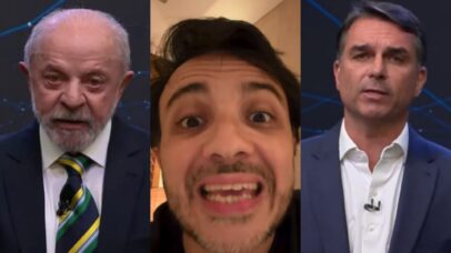 Lula, Renan Santos e Flávio Bolsonaro